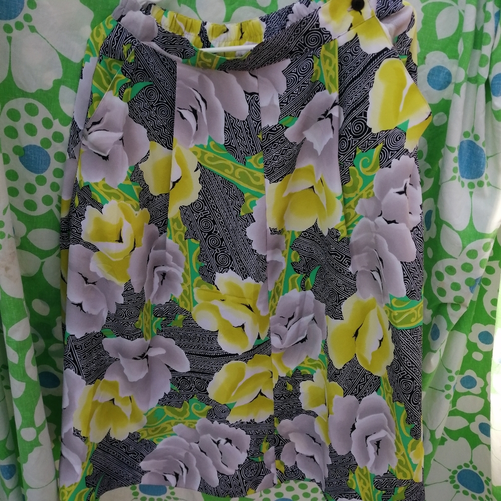 Vtg Leslie Fay Floral Skirt 10